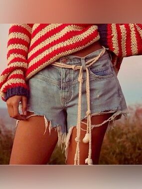 NWT Free People/We the free Westwood Hi-Low Denim Cutoff Shorts